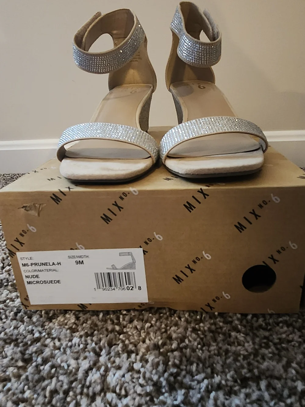 Mix No. 6 Rhinestone Ankle-Strap Wedge Sandals - Silver